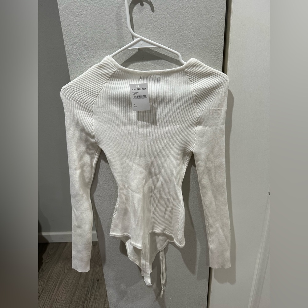 White Ribbed Body Suit